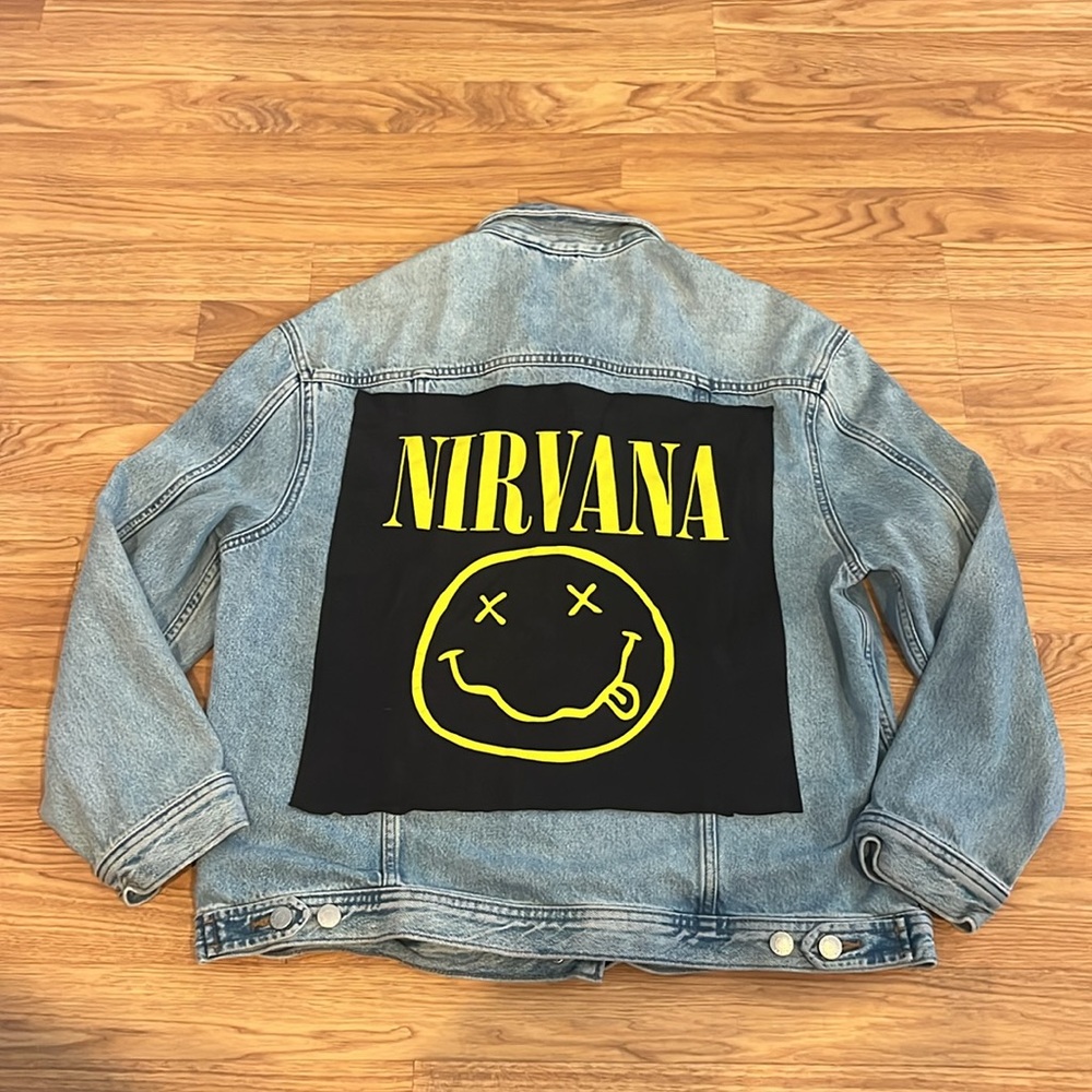 Nirvana Jean Jacket Upcycled Size Medium M By Cal… - image 2